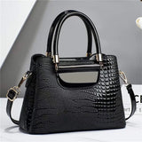 Stone Plaid Large Capacity Leather Shoulder Bag