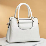 Stone Plaid Large Capacity Leather Shoulder Bag