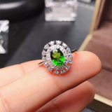 Welfare Natural Diopside Ring 925 Silver Emerald