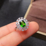 Welfare Natural Diopside Ring 925 Silver Emerald