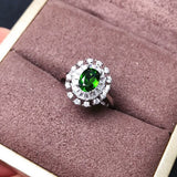 Welfare Natural Diopside Ring 925 Silver Emerald