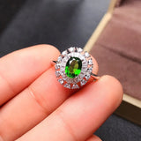 Welfare Natural Diopside Ring 925 Silver Emerald