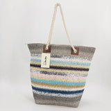 Straw Bag Women Hand-Woven Moon Shape Rattan Bag Drawstring Handbag