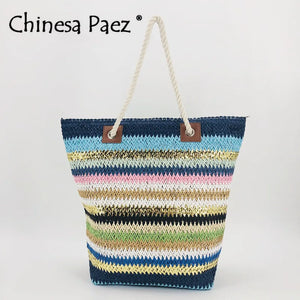 Straw Bag Women Hand-Woven Moon Shape Rattan Bag Drawstring Handbag