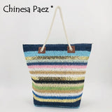 Straw Bag Women Hand-Woven Moon Shape Rattan Bag Drawstring Handbag