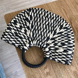 Straw Bag Women Hand-Woven Rattan Big Capacity Drawstring Beach Bag