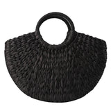 Straw Bag Women Hand-Woven Rattan Big Capacity Drawstring Beach Bag