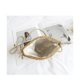 Boho Casual Straw Bucket Bag Weaving Beach Shoulder Tote Handbag