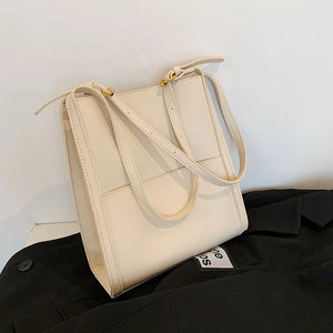 Street Women's Large Capacity Shopping Bag Shoulder Handbag PU Commuter Tote