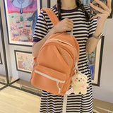 Women's Letter Junior High School Backpack Large Capacity