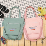 Student Canvas Bag Female Casual Letter Printing School Crossbody Shoulder Bag