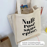Women's Letter Print Canvas Shoulder Bag