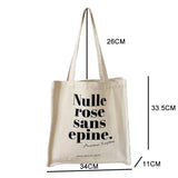 Women's Letter Print Canvas Shoulder Bag