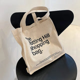 Student Canvas Shoulder Bag Ladies Letter Printing Female Handbag