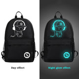 Anime Luminous School Bag with USB Charging Port and Lock