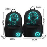 Anime Luminous School Bag with USB Charging Port and Lock