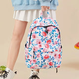 Flower Print Backpack Lightweight Anti-theft Computer Backpack