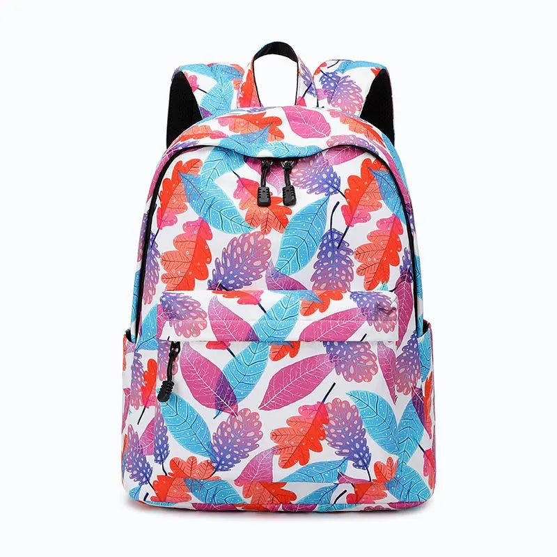 Flower Print Backpack Lightweight Anti-theft Computer Backpack