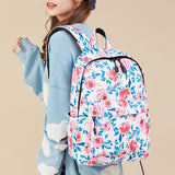 Flower Print Backpack Lightweight Anti-theft Computer Backpack