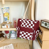 Canvas Shoulder Bag Rhine Plaid Crossbody Bag Girls Handbag Gift