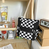 Canvas Shoulder Bag Rhine Plaid Crossbody Bag Girls Handbag Gift