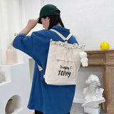 Canvas Shoulder Bag Preppy Style School Totes Large Capacity Harajuku