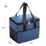 9L Portable Thermal Insulated Lunch Bag Waterproof Cooler Reusable Picnic Bag