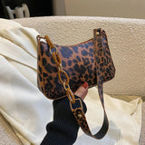 Animals Print Shoulder Bag Pu Leather Small Handbags Casual Chain Ladies Crossbo