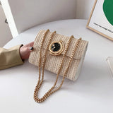 Straw Woven Shoulder Bag Leisure Holiday Diagonal Crossbody Bag