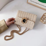 Straw Woven Shoulder Bag Leisure Holiday Diagonal Crossbody Bag