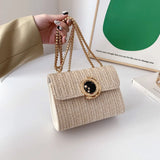 Straw Woven Shoulder Bag Leisure Holiday Diagonal Crossbody Bag