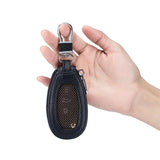 Men's Leather Car Key Holder Zipper Square Key Case