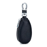 Men's Leather Car Key Holder Zipper Square Key Case
