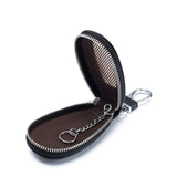 Men's Leather Car Key Holder Zipper Square Key Case