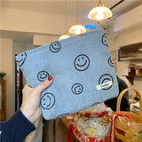 Corduroy Cosmetic Bag Women Handbags Purses Smile&Dots Makeup Organizer