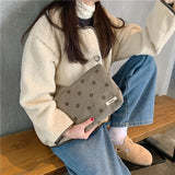 Corduroy Cosmetic Bag Women Handbags Purses Smile&Dots Makeup Organizer
