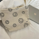 Corduroy Cosmetic Bag Women Handbags Purses Smile&Dots Makeup Organizer