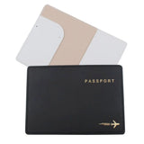 Couple Passport Cover Stamping Plane Travel Holder Wedding Gift