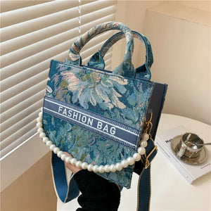 Stylish Denim Crossbody Bag with Chain Shoulder Strap
