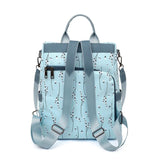 Floral Nylon Backpack for Ladies One-shoulder Student School Bag
