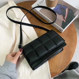 Western Style Checkered Shoulder Bag Urban Messenger Small Square Bag