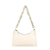 Crocodile Pattern Chain Shoulder Bag