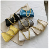 Crocodile Pattern Chain Shoulder Bag