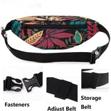 Leaf Print Waist Pack Bag For Men Women