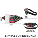 Leaf Print Waist Pack Bag For Men Women