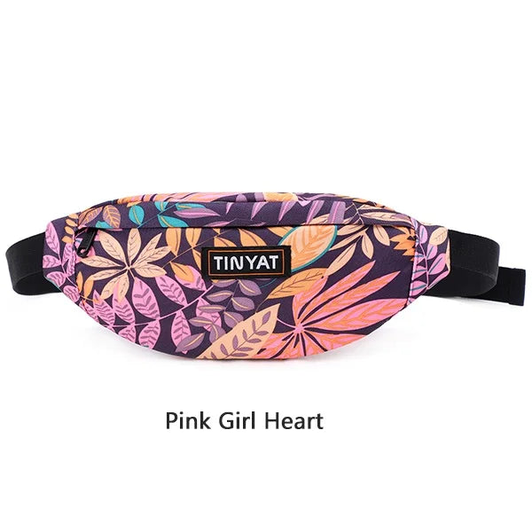 Leaf Print Waist Pack Bag For Men Women