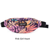 Leaf Print Waist Pack Bag For Men Women