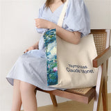Large-capacity Art Canvas Shoulder Bag Oil Painting Printing