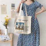 Large-capacity Art Canvas Shoulder Bag Oil Painting Printing