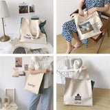 Large-capacity Art Canvas Shoulder Bag Oil Painting Printing